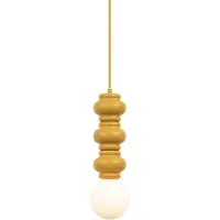 QAZQA Retro hanglamp mosterdgeel met mat glas - Fedde