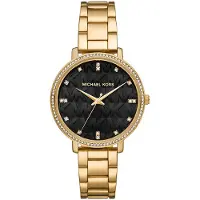 Michael Kors MK4593 Pyper Zwart MK Horloge met Patroon voor dames