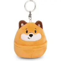 Nici Sleutelhanger Chill Fox 8cm Oranje Pluche Metgezel voor Rugzak of Tas, Knuffelige Hanger met Metalen Ring voor Sleutelhanger & Sleutelhouder | 61752