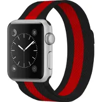 Mobigear Milanese Roestvrij Staal Bandje voor Apple Watch Series 7 (41 mm) - Zwart / Rood
