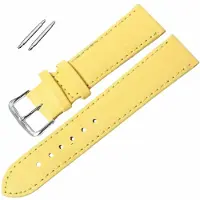 Charme Bijoux Horlogebandje- Leer- 12 mm-Geel -