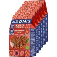 Adonis | Keto Crackers | Mediterranean Style | 6 stuks | 6 x 60 gram | Eiwitrijke voeding | Koolhydraatarme Crackers