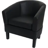 MCW Loungefauteuil -O17, fauteuil, clubfauteuil, cocktailfauteuil, MVG-gecertificeerd kunstleer ~ zwart