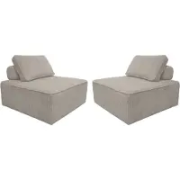 Sweeek Fauteuils corduroy 1 zitplaats (set van 2) Lichtgrijs