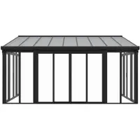 Juskys Aluminium Wintertuin / Overkapping / Serre - 548 x 312 x 292 cm - Donkergrijs