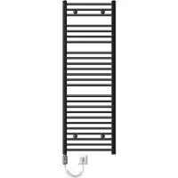 LuxeBath Elektrische badkamerradiator met verwarmingselement 1200W 500x1500 mm antraciet gebogen met zijaansluiting