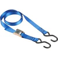 Masterlock Set of 2 spring clamp tie downs 2m with S hooks - colour : blue - 4368EURDAT