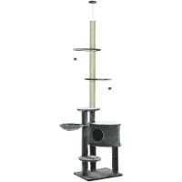 PawHut Kraboom met sisalpalen, kattenkraboom, klimboom, donkergrijs