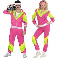 Widmann Retro trainingspak roze/geel voor dames & heren