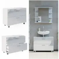 Vicco Wastafelonderkast Ilias Wit Hoogglans 80 x 60.8 cm, Model 41482