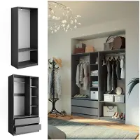 Vicco Elmo Garderobekast – 180 x 200 cm Set van 2 Antraciet
