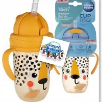 Canpol Babies Canpol Baby | Cheetah BabiesBoo | Rietjesbeker met Handvaten | met Flip-top verzwaard rietje | 270ml 270 ml