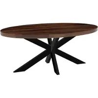 Lizzely Garden & Living Eettafel ovaal mangohout 180cm James walnoot bruin ovale industriële tafel duurzaam mango eetkamertafel