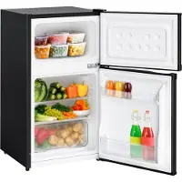 Kitchenbrothers Koelkast - 61L Koelvak - 24L Vriesvak - IJskast - Koelvriescombinatie - Frigo - Vrijstaand - Zwart