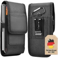 Cadorabo Mobielhoesje met riemclip geschikt voor Samsung Galaxy A52 (4G / 5G) / A52s in ZWART - Praktisch beschermhoesje met karabijnhaak Case Cover met penhouder