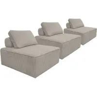 Sweeek Fauteuils corduroy 1 zitplaats (set van 3) Lichtgrijs
