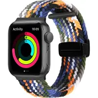Mobigear Nylon Watch bandje geschikt voor Apple Watch Bandje Magneetsluiting | Braided Mag - 42/41/40/38 mm