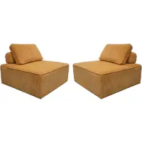 Sweeek Fauteuils corduroy 1 zitplaats (set van 2) Mosterdgeel