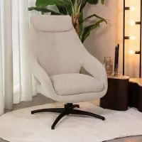 Label51 Maxwell Fauteuil - Naturel - Chenille - One Size - - - Met Armleuning