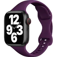 Mobigear Siliconen Watch bandje geschikt voor Apple Watch Bandje Druksluiting | Sport Slim - 49/46/45/44 mm - Paars