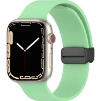 Mobigear Siliconen Watch bandje geschikt voor Apple Watch Bandje Magneetsluiting | Sport Mag - 42/41/40/38 mm - Pastelgroen