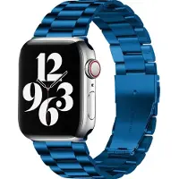 Mobigear Stalen Watch bandje geschikt voor Apple Watch Bandje Vouwsluiting | Antwerp - 42/41/40/38 mm - Blauw