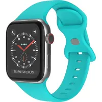 Mobigear Siliconen Watch bandje geschikt voor Apple Watch Bandje Druksluiting | Sport Dual - 49/46/45/44 mm - Turquoise
