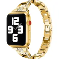 Mobigear Stalen Watch bandje geschikt voor Apple Watch Bandje Vouwsluiting | Prague - 49/46/45/44 mm - Goud