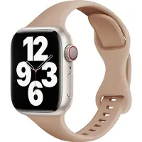 Mobigear Siliconen Watch bandje geschikt voor Apple Watch Bandje Druksluiting | Sport Slim - 49/46/45/44 mm - Roze