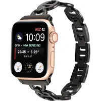 Mobigear Stalen Watch bandje geschikt voor Apple Watch Bandje Vouwsluiting | Paris - 42/41/40/38 mm - Zwart