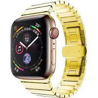 Mobigear Stalen Watch bandje geschikt voor Apple Watch Bandje Vouwsluiting | Madrid - 42/41/40/38 mm - Goud