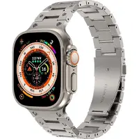 Mobigear Stalen Watch bandje geschikt voor Apple Watch Bandje Vouwsluiting | Amsterdam - 42/41/40/38 mm - Titanium