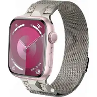Mobigear Milanese Watch bandje geschikt voor Apple Watch Bandje Magneetsluiting | Mecha Loop - 49/46/45/44 mm - Sterrenlicht