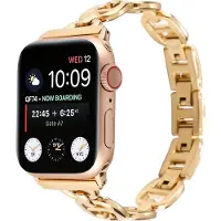 Mobigear Stalen Watch bandje geschikt voor Apple Watch Bandje Vouwsluiting | Paris - 42/41/40/38 mm - Goud