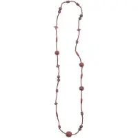 Behave – Ketting – Hout – Ovale kralen – Aardetinten – 88 cm