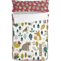Happy Friday Dekbedovertrek - - Moshi Moshi Harvestwood - Multikleur - 105 x 200 cm - Wasbaar op 30C