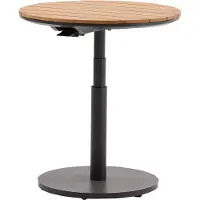 AVH-Collectie San Sebastian bijzettafel 59xH45-65 cm rond aluminium antraciet teak blad