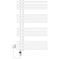 LuxeBath elektrische radiator voor de badkamer van ijzer 600x1000 mm wit met 300W verwarmingselement digitale thermostaat met scherm handdoekwarmer paneelverwarming designradiator voor moderne look