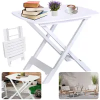 Cheqo Campingtafel - Bijzettafel - Tuintafel - Vouwtafel Wit - Inklapbare Tafel - Lichtgewicht en Draagbaar - Inklapbare Tuintafel