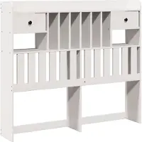 vidaXL Hoofdbord met opbergruimte 135 cm massief grenenhout wit