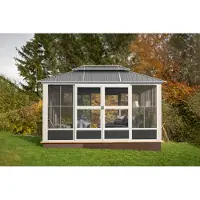 Sojag Olan 1014 paviljoen met zijpanelen, grijs, 4x3 meter