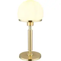 Globo Tafellamp Haku goud met wit glas