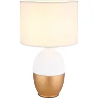 Globo Gouden tafellamp Valentino met wit