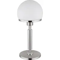 Globo Tafellamp Haku chroom met wit glas