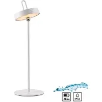 JUST LIGHT . Amag LED tafellamp, wit, ijzer, IP44 Amag, dimbaar, wit / opaal, Woon-/ Eetkamer, metaal, Modern