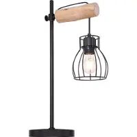Globo Lighting Tafellamp Mina Zwart Met Hout