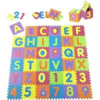 Juskys Kinderpuzzelmat - Kim - 36-delig - Bestaande uit letters & cijfers