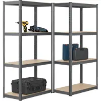 Juskys 2 stuks Magazijnstelling / Opbergrek - Easy - 160 x 80 x 40 cm - Grijs