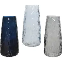 Décoris Vaas glas h21,5cm blauw blauw Glas Vaas