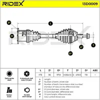 RIDEX 13D0009 Aandrijfas